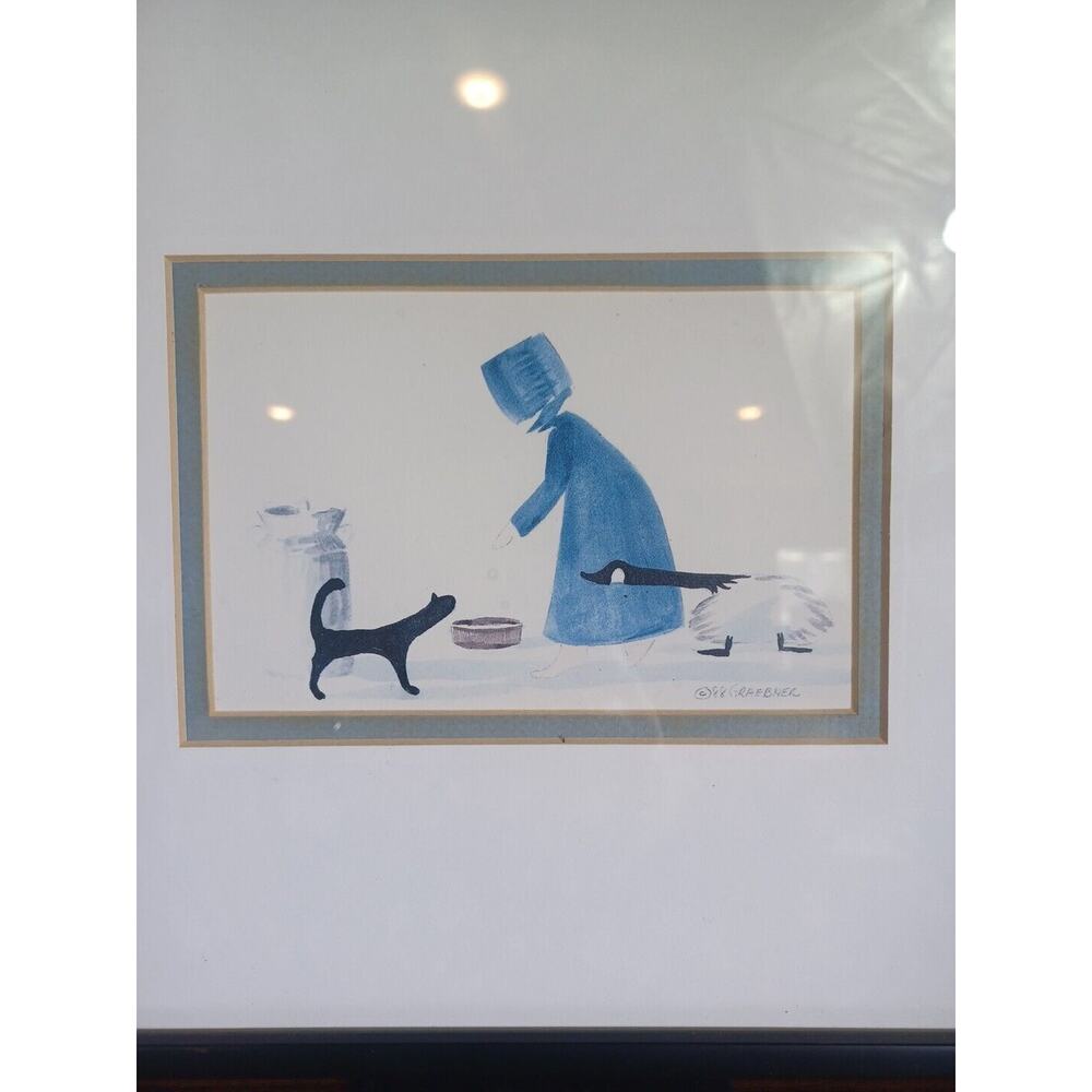 Amish Farmlife Feeding Time Diane Graebner Reproduction 10×12 - Picture 2 of 8